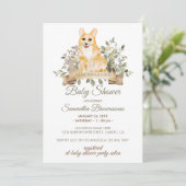 Invitation Baby shower de chiot gallois Corgi (Debout devant)