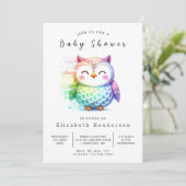 Invitation Baby shower de chouette à imprimer Whimsy (Debout devant)