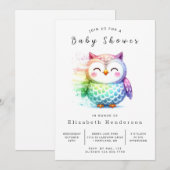 Invitation Baby shower de chouette à imprimer Whimsy (Devant / Derrière)