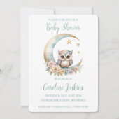 Invitation Baby shower de Chouette à l'aquarelle m (Devant)