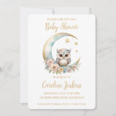 Invitation Baby shower de Chouette à l'aquarelle m (Devant)