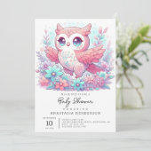 Invitation Baby shower de Chouette adorable Imaginaire (Debout devant)