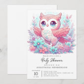 Invitation Baby shower de Chouette adorable Imaginaire (Devant / Derrière)