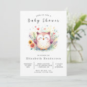 Invitation Baby shower de Chouette éditable de la forêt (Debout devant)