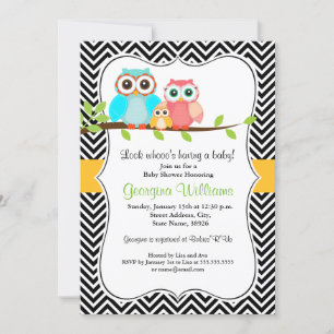 Invitation Baby shower de chouette / Garçon