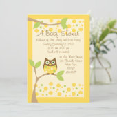Invitation Baby shower de Chouette Jaune (Debout devant)