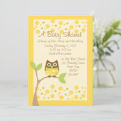Invitation Baby shower de Chouette Jaune (Debout devant)