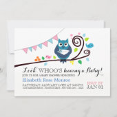 Invitation Baby shower de Chouette lunaire (Devant)