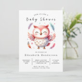 Invitation Baby shower de Chouette modifiable moderne (Debout devant)