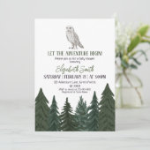 Invitation Baby shower de Chouette neigeuse (Debout devant)