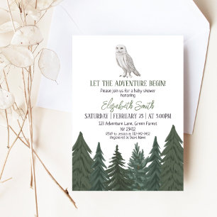Invitation Baby shower de Chouette neigeuse