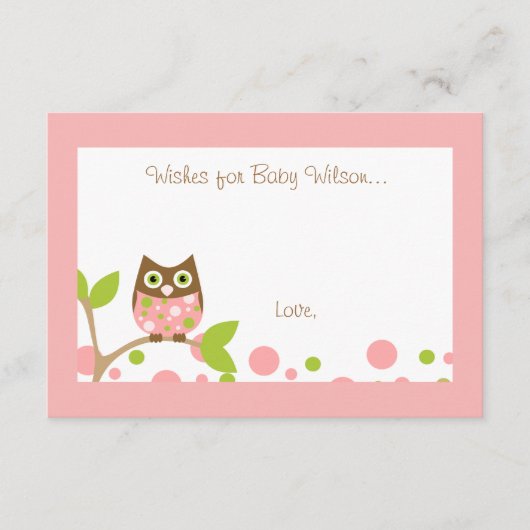 Invitation Baby shower de Chouette rose (Devant)