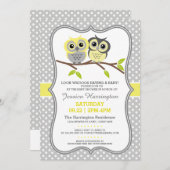 Invitation Baby shower de Chouettes adorables (Devant / Derrière)