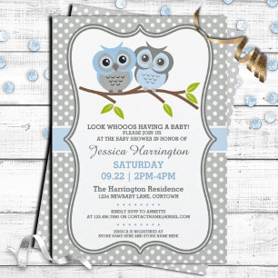 Invitation Baby shower de Chouettes adorables