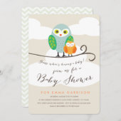 Invitation Baby shower de Chouettes tachetées (Devant / Derrière)
