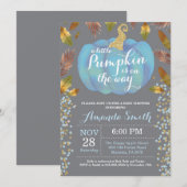 Invitation Baby shower de chute Citrouille Gold Parties scint (Devant / Derrière)