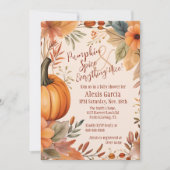 Invitation Baby shower de chute d'épice citrouille Boho Orang (Devant)
