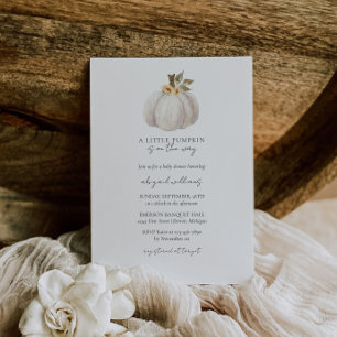Invitation Baby shower de chute du Citrouille blan