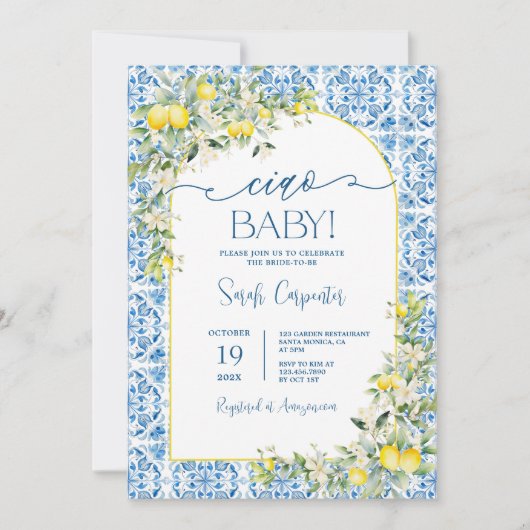 Invitation Baby shower de Ciao (Devant)