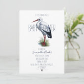 Invitation Baby shower de cigogne (Debout devant)