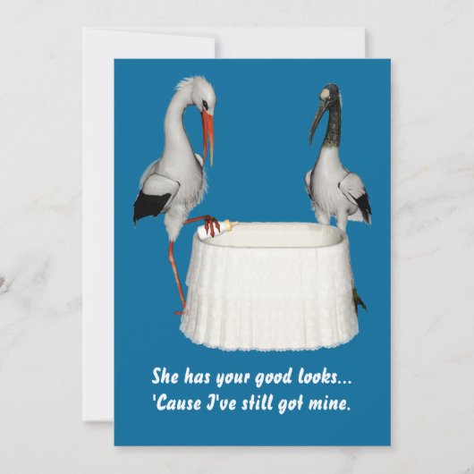 Invitation Baby shower de cigogne (Devant)