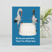 Invitation Baby shower de cigogne (Debout devant)