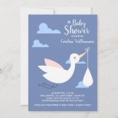 Invitation Baby shower de cigogne Baby Bundle & Cl (Devant)