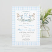 Invitation Baby shower de cigogne, Invitation de c (Debout devant)