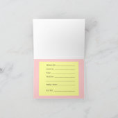 Invitation baby shower de cigogne pour fille (Intérieur)