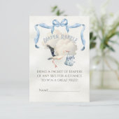 Invitation Baby shower de cigogne Ribbon Chauffage Raffle (Debout devant)