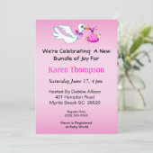 Invitation Baby shower de cigognes (Debout devant)