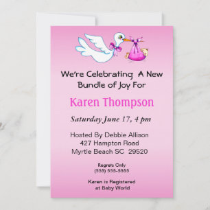 Invitation Baby shower de cigognes