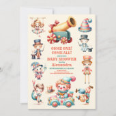 Invitation Baby shower de cirque du Carnaval (Devant)