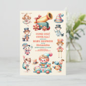 Invitation Baby shower de cirque du Carnaval (Debout devant)