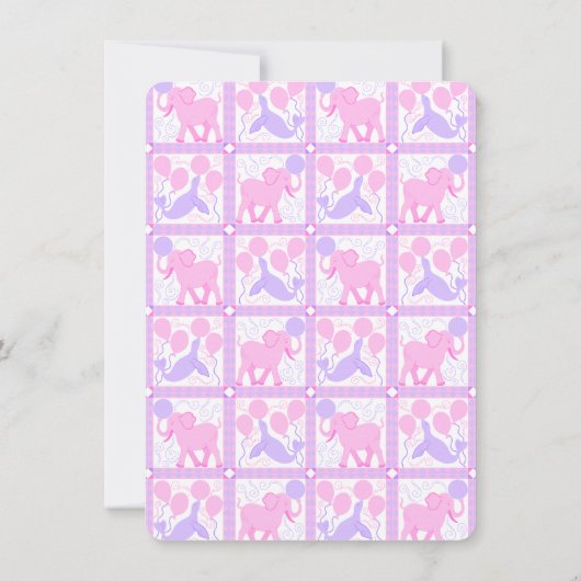 Invitation Baby shower De Cirque Rose C'Est Une Fille Adorabl (Dos)