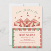 Invitation Baby shower de cirque Vintage rétro (Devant)