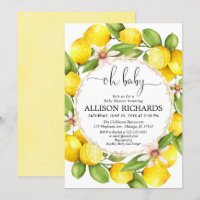 baby shower de citron, aquarelle verte citrons