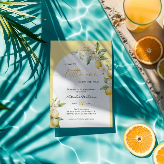 Invitation Baby shower de citron doux Little One Citrus