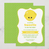 Invitation Baby shower de citron doux Little Sweetie (Devant / Derrière)