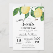 Invitation Baby shower de citron doux Little Sweetie (Devant)