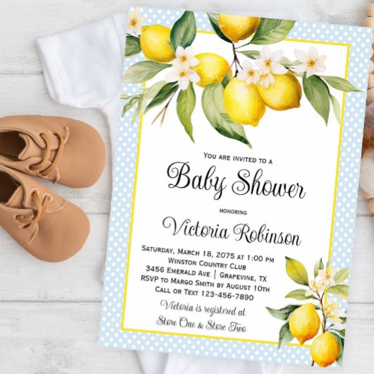 Invitation Baby shower de citron garçon