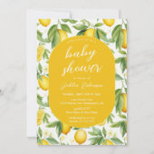 Invitation Baby shower de citron jaune d'été (Devant)