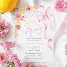 Invitation Baby shower de citron rose