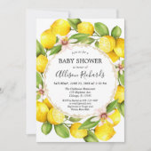 Invitation baby shower de citron, végétation de citrons doux (Devant)