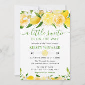 Invitation Baby shower de citrons et de fleurs aquarelles (Devant)