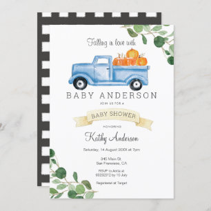 Invitation Baby shower de Citrouille Blue Truck