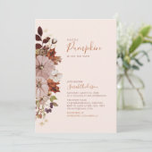 Invitation Baby shower de Citrouille d'automne rustique (Debout devant)