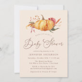 Invitation Baby shower de Citrouille d'automne rustique (Devant)
