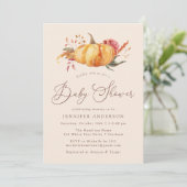 Invitation Baby shower de Citrouille d'automne rustique (Debout devant)