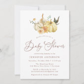 Invitation Baby shower de Citrouille d'automne rustique (Devant)